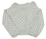 Biela blúzka s hviezdičkami s volnými rameny H&M