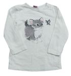 Krémové tričko s mačičkou Dopodopo