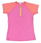 Neónově ružovo-oranžové UV tričko