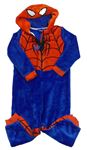 Safírovo-červená chlpatá kombinéza s kapucí - Spiderman