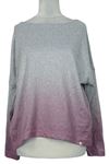 Dámske sivo-ružové melírované úpletové tričko