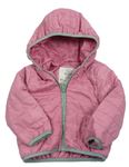 Ružová prešívaná šušťáková jarná zateplená bunda s kapucňou M&S