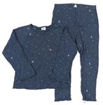 Tmavomodré pyžama s hviezdičkami a mesiacmi H&M