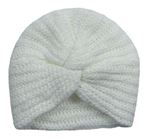 Smotanová pletená turbanová čapica