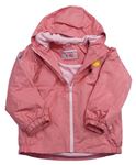Ružová šušťáková jarná bunda so slniečkom a kapucňou