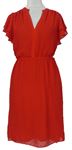 Dámske červené vzorované šifónové šaty H&M
