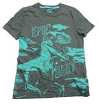 Khaki tričko s dinosaurom F&F
