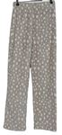 Dámske béžové vzorované chlpaté pyžamové nohavice F&F