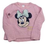 Ružový trblietavý sveter s Minnie C&A