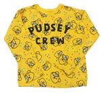 Žlté pyžamové bodkovaná é tričko s Pudsey a nápisom George