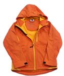 Oranžová softshellová bunda s kapucňou Stop+go
