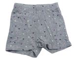 Sivé melírované pyžamové kraťasy s bodkami Name it