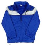 Modro-biela šušťáková športová bunda s ukrývací kapucňou a logom Jako