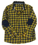 Tmavomodro-žltá kockovaná košeľa Reserved
