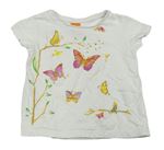 Biele tričko s motýlikmi Pusblu