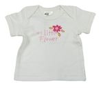 Biele tričko s nápisom a květem H&M