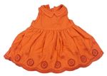 Oranžové plátenné šaty s madeirou M&S