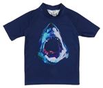 Tmavomodré UV tričko so žralokom Next