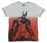 Sivo-červené melírované tričko s Batmanem