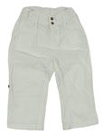 Biele ľanové rolovacieé nohavice H&M