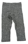 Čierno-biele pruhované pletené nohavice F&F