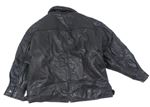 Tmavohnědá kožená zateplená bunda s límečkem zn. H&M