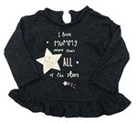 Čierny ľahký pletený sveter s nápismi a hviezdou George
