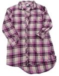 Pudrovo-fialovo-fuchsiové kockované košeľové šaty Next