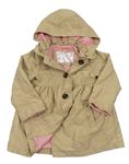 Béžový šušťákový jarný kabát s kapucňou Mothercare