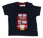 Tmavomodré tričko s autobusom Jojo Maman Bébé