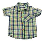 Tmavomodro-zeleno-farebná kockovaná košeľa Ergee