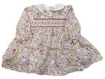 Svetloružová -farebné kvetované šaty s golierikom Nutmeg