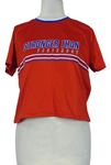 Dámske červené športové crop tričko s nápisom NewYorker