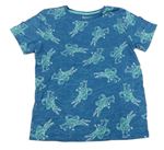 Modré tričko s dinosaurami Nutmeg