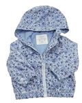Modro-biela kvetovaná šušťáková jarná bunda s kapucňou F&F