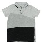 Sivo-čierne melírované polo tričko Urban