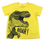 Horčicové tričko s dinosaurom