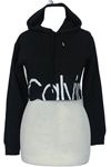 Dámska čierna crop mikina s logom a kapucňou Calvin Klein