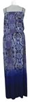 Dámske modro-fialové vzorované dlhé šaty Jasper Conran