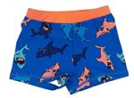 Modro-kriklavoě oranžové nohavičkové plavky so žralokmi miniclub